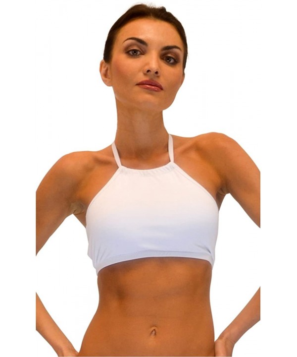 Bikini Top- High Neckline Halter - White - CE182LCSKMT $21.94-Tops