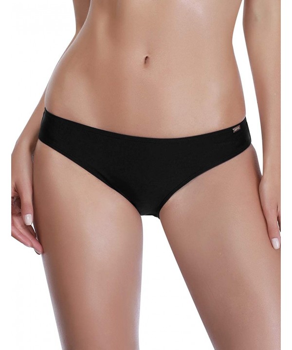 Womens Bikini Bottoms Swim Bottoms Swimsui Swim Briefs - Black4 Regular Coverage - CJ18O8OMU5X $17.85-Tankinis