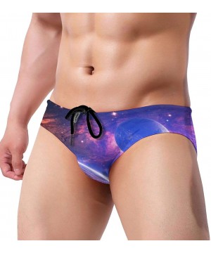 Men's Drawstring Sport Swimsuit Skyland Print Beach Swim Briefs Stylish Trunk Size S-3XL - Pattern2 - CQ18Y4A7H47 $20.75-Briefs