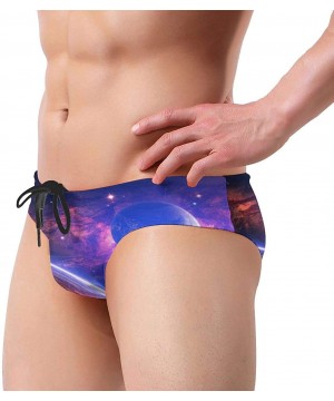 Men's Drawstring Sport Swimsuit Skyland Print Beach Swim Briefs Stylish Trunk Size S-3XL - Pattern2 - CQ18Y4A7H47 $20.75-Briefs