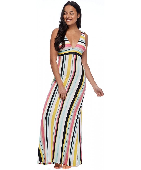 Women's Anabella Ankle Length Halter Dress Cover Up - Maya Stripe - CO18Q03NYQA $49.30-Cover-Ups