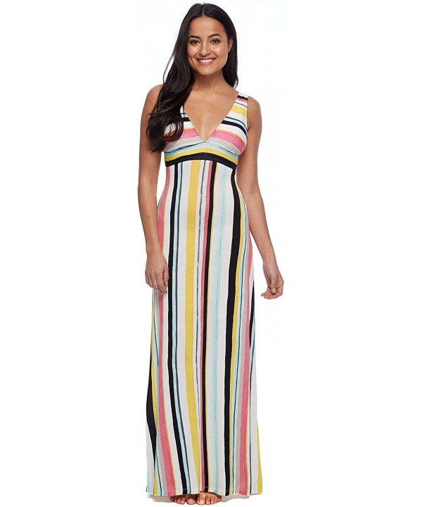 Women's Anabella Ankle Length Halter Dress Cover Up - Maya Stripe - CO18Q03NYQA $49.30-Cover-Ups