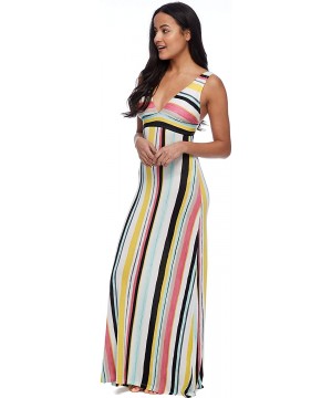 Women's Anabella Ankle Length Halter Dress Cover Up - Maya Stripe - CO18Q03NYQA $49.30-Cover-Ups