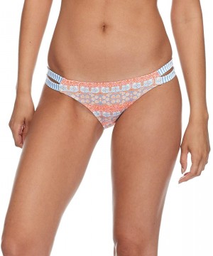 Women's Low Rider Mid Rise Bikini Bottom Swimsuit - Legzira Blue Print - C818ID5LXW4 $23.62-Tankinis