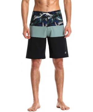 Mens Swim Trunks Quick Dry Surf Long Elastic with Pockets Swimwear Bathing Suits No Mesh Lining - Forest - CP19DCTOENZ $20.95...