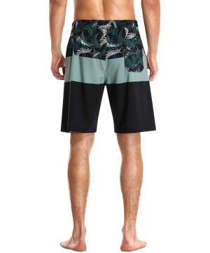 Mens Swim Trunks Quick Dry Surf Long Elastic with Pockets Swimwear Bathing Suits No Mesh Lining - Forest - CP19DCTOENZ $20.95...