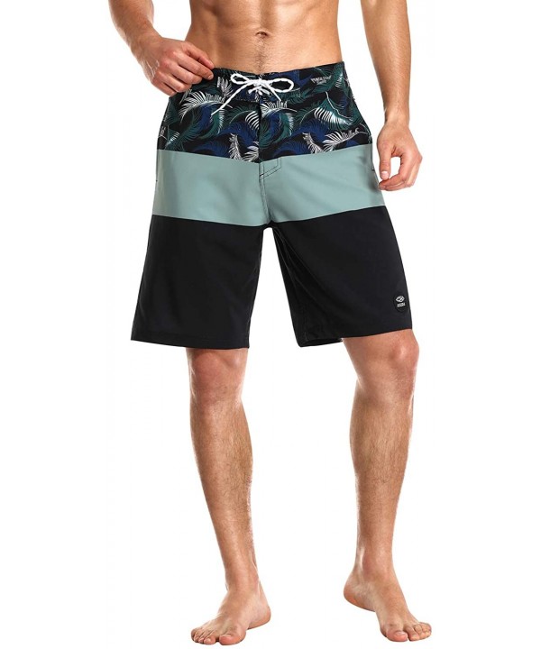 Mens Swim Trunks Quick Dry Surf Long Elastic with Pockets Swimwear Bathing Suits No Mesh Lining - Forest - CP19DCTOENZ $20.95...