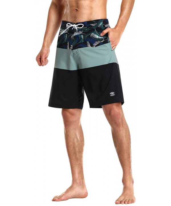 Mens Swim Trunks Quick Dry Surf Long Elastic with Pockets Swimwear Bathing Suits No Mesh Lining - Forest - CP19DCTOENZ $20.95...