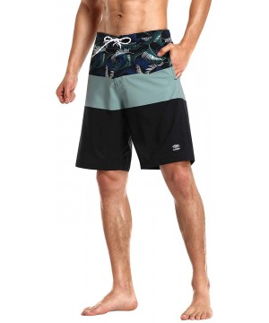 Mens Swim Trunks Quick Dry Surf Long Elastic with Pockets Swimwear Bathing Suits No Mesh Lining - Forest - CP19DCTOENZ $20.95...