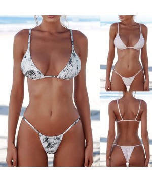 Women Bikini 2019 Women Bandeau Bandage Bikini Set Push-Up Brazilian Swimwear Beachwear Swimsuit - Gray - CJ18RG3ECYM $17.91-...