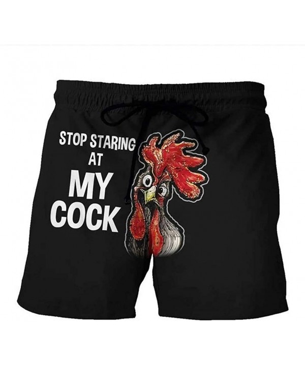 Christmas Turkey Cock Printed Short Beer Festival Beach Casual Trouser Shorts Swim Trunks Board Drawstring Shorts - R-black -...