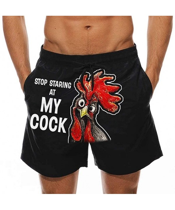 Christmas Turkey Cock Printed Short Beer Festival Beach Casual Trouser Shorts Swim Trunks Board Drawstring Shorts - R-black -...