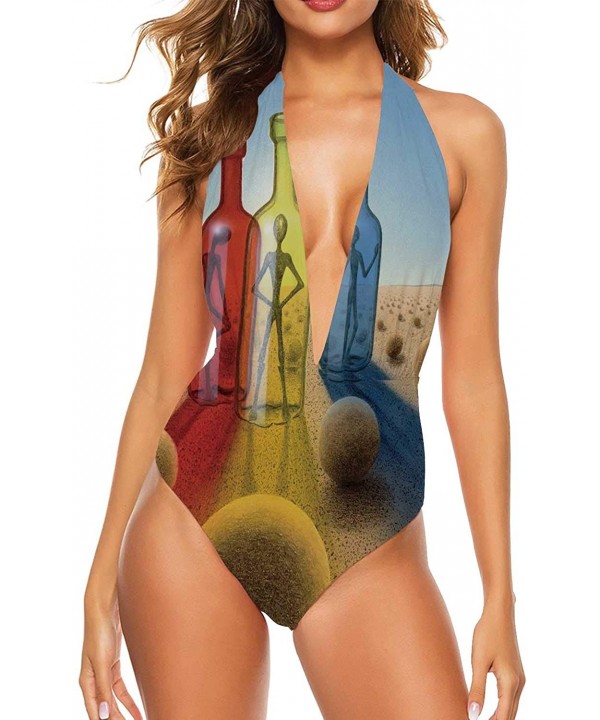 Wooden Ocean Dock in Summer Vacation Res Swimsuit Bathing Suit High Waisted XL - Color 37 - CR190ODRK97 $28.71-Racing