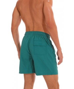 Men's Quick Dry Surf Boardshorts Mesh Lining Swimming Trunk with Pockets - Green - CG18R4XH8I3 $21.58-Board Shorts