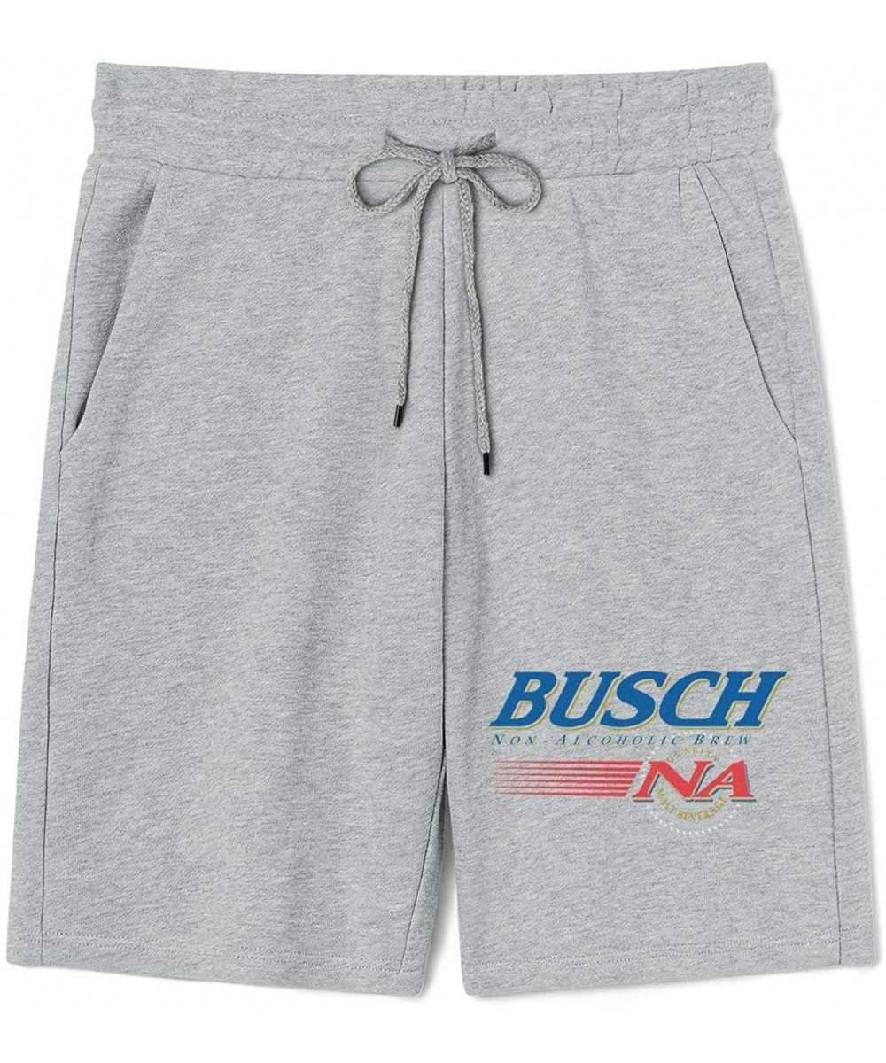 Shorts Sweatpants Men Busch-Light-Busch-Latte- Gym Shorts Sports Shorts with Pockets - Grey-107 - C219E89OW9C $31.17-Board Sh...