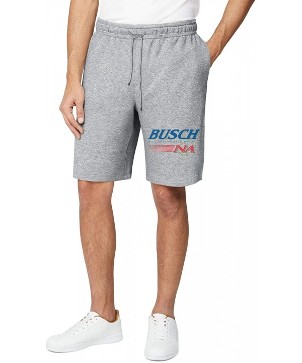 Shorts Sweatpants Men Busch-Light-Busch-Latte- Gym Shorts Sports Shorts with Pockets - Grey-107 - C219E89OW9C $31.17-Board Sh...