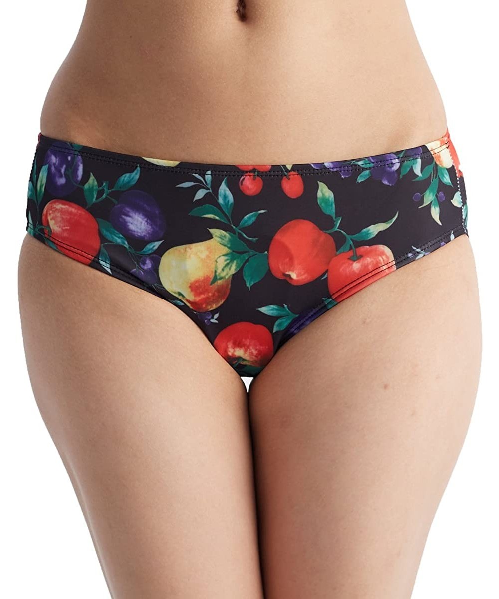 Women Vintage Flower Print Hipster Bikini Bottom Swim Brief - Fruit - CC17Z5O4XU7 $13.32-Bottoms