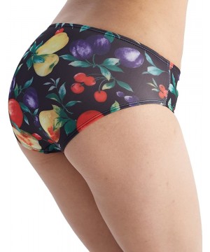 Women Vintage Flower Print Hipster Bikini Bottom Swim Brief - Fruit - CC17Z5O4XU7 $13.32-Bottoms