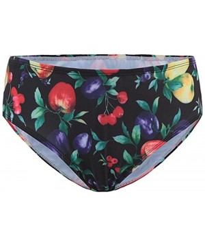 Women Vintage Flower Print Hipster Bikini Bottom Swim Brief - Fruit - CC17Z5O4XU7 $13.32-Bottoms