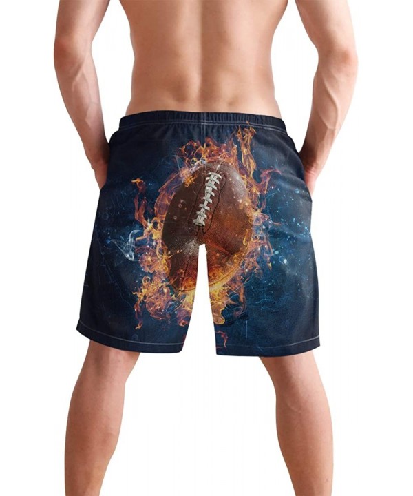 Beautiful Blue Butterflies Swim Trunks Summer Beach Shorts Pockets Boardshorts Men Mesh Lining - American Football Game - CB1...