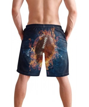 Beautiful Blue Butterflies Swim Trunks Summer Beach Shorts Pockets Boardshorts Men Mesh Lining - American Football Game - CB1...