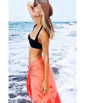 Womens Beach Cover Up Sarong Swimsuit Cover-Up Many Solids Colors - Coral - CM12N70C46R $21.88-Cover-Ups