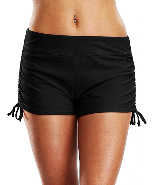 Swim Shorts for Women Women's Long Board Shorts Solid Jammer Swim Shorts Board Short Boyleg Swim Bottoms - Black3 - CG19D5XOS...