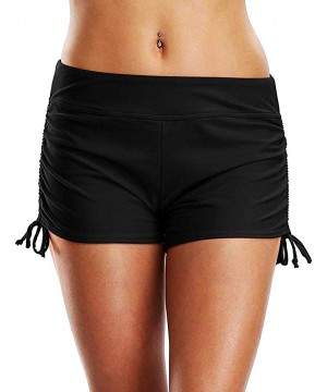 Swim Shorts for Women Women's Long Board Shorts Solid Jammer Swim Shorts Board Short Boyleg Swim Bottoms - Black3 - CG19D5XOS...