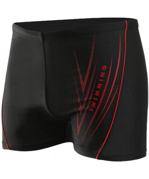 Swim Trunks Classic Square Leg Swimsuit Summer Beach Short Boxer Briefs Swimming Pants - Red _B - CX1973EC4LA $7.88-Racing