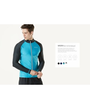 Men's Long Sleeve Zip Rash Guard- UPF50+ UV/Sun Protection Quick Dry Swim Shirts - Solid(msz03) - Black - C218M72Z0ES $18.80-...