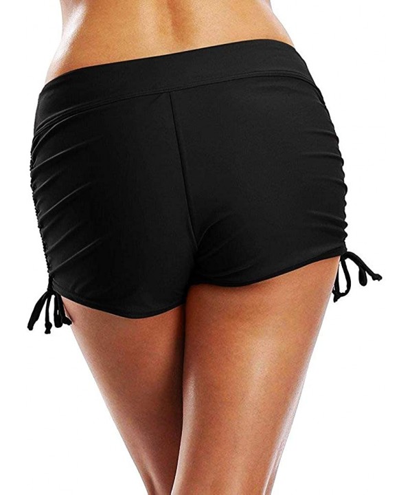 Swim Shorts for Women Women's Long Board Shorts Solid Jammer Swim Shorts Board Short Boyleg Swim Bottoms - Black3 - CG19D5XOS...