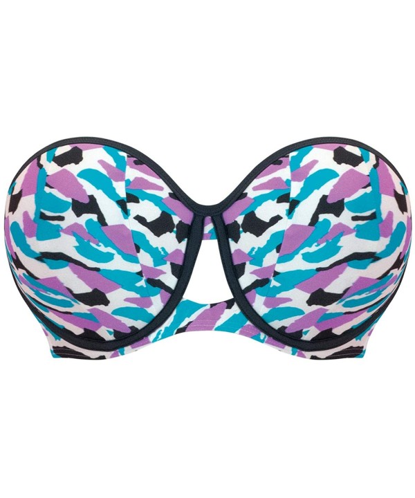 Women's Miami Heat Bandeau Bikini- Print Mix- 36G - CW18OHEO6SQ $30.02-Tops