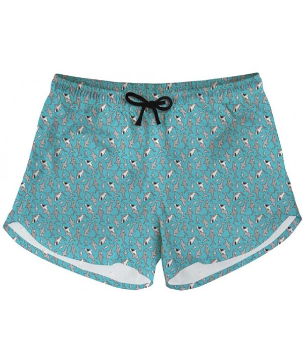 Summer Beach Womens Short Pants Air Mesh Quick Dry Drawstring Elastic Waist Shorts - Shark-6 - CB18NU0DN3E $19.85-Board Shorts