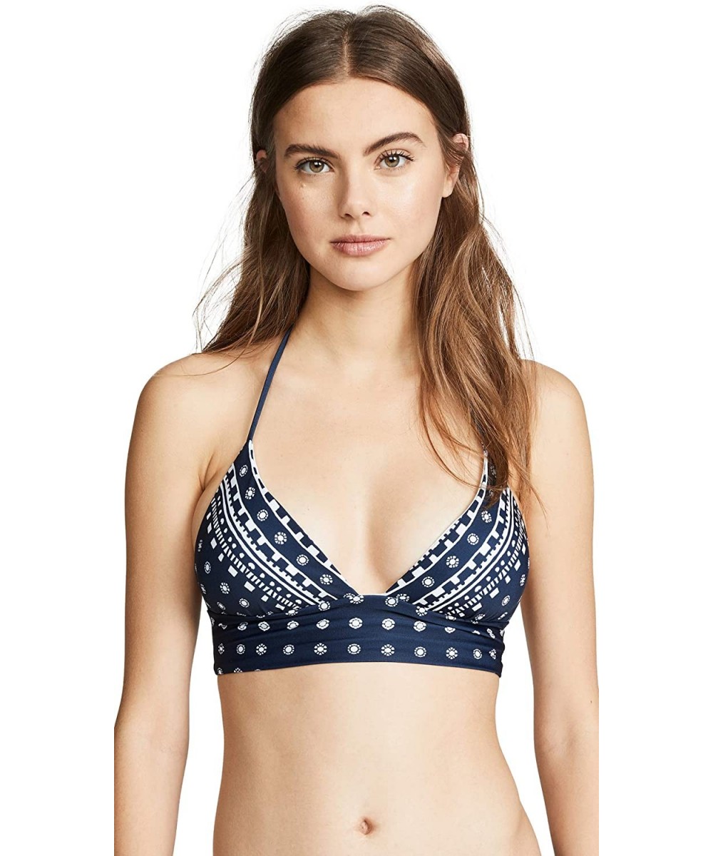 Women's Pacific Geo Bikini Top - Navy/Ivory - CG18OXSM0OI $41.54-Tops