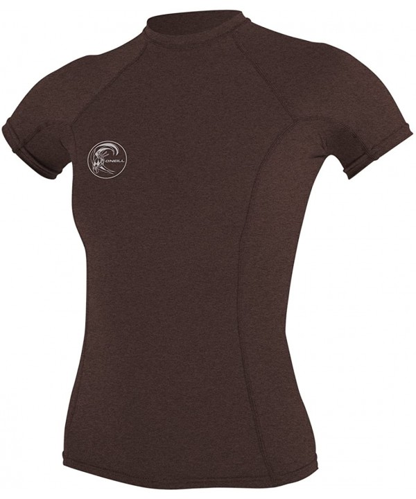 Women's Hybrid UPF 50+ Short Sleeve Rash Guard - Pepper - CZ1868IYHAR $43.70-Rash Guards