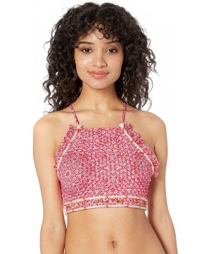 Women's Canister High Neck Bikini Top - Multi - C718HTRYCHI $41.34-Tops