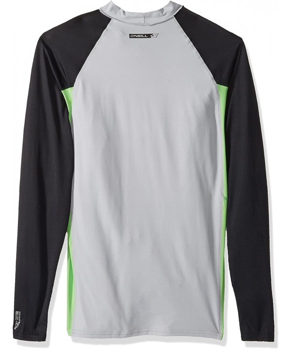 Men's Premium Skins Upf 50+ Long Sleeve Rash Guard - Cool Grey/Dayglo/Black - CT1868KED8W $39.79-Rash Guards