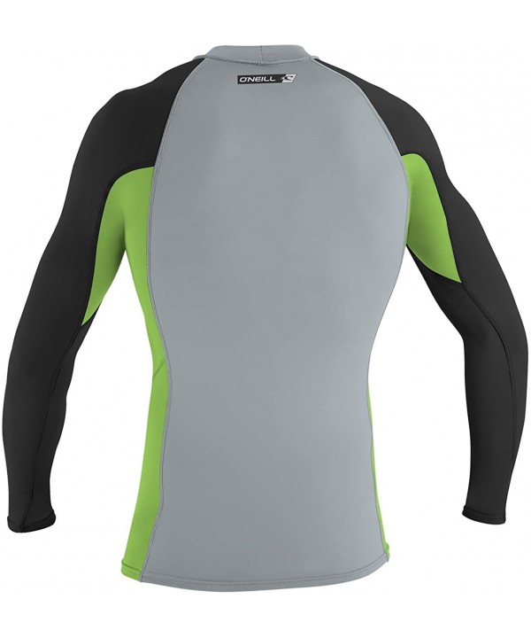 Men's Premium Skins Upf 50+ Long Sleeve Rash Guard - Cool Grey/Dayglo/Black - CT1868KED8W $39.79-Rash Guards