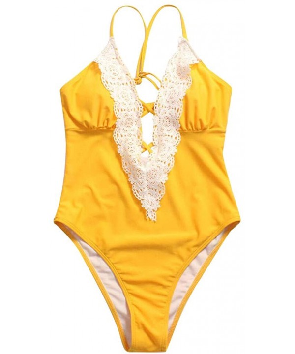 One Piece Stripe Monokini Bikini Set Swimwear Beachwear Jumpsuit Sale - CC199L5LHOI $24.33-Sets