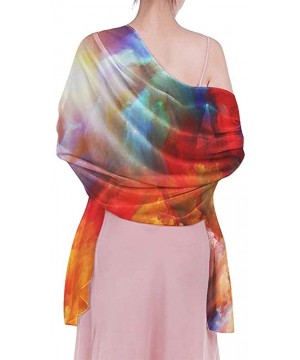 Women Chiffon Scarf Sunscreen Shawl Wrap Swimsuit Cover Up Beach Sarongs - Colorful Watercolor Cloud - CN19C4M7QA6 $26.52-Cov...