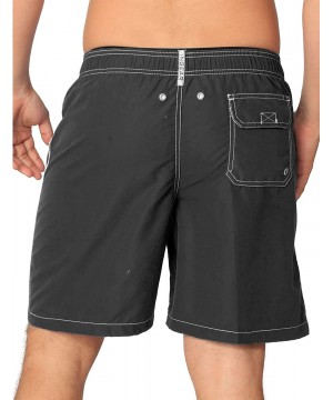 Premium Men's Swim Trunks with UPF! Stylish Sporty Swimming Shorts for Men - Black - CP184KY5G6U $15.36-Trunks