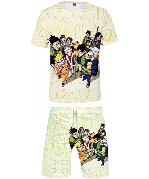 Naruto T-Shirt & Shorts Set Mens Naruto Summer Short Sets Boardshorts Naruto Boardshorts - G - CW199G0USU3 $29.50-Board Shorts