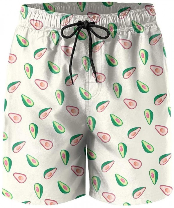 Boy Avocado Cute Fruit Beach Pants Overall Shorts Floral Printed Beach Pants for Men - Pink Avocado-1 - CT18UZLC4AL $24.46-Bo...