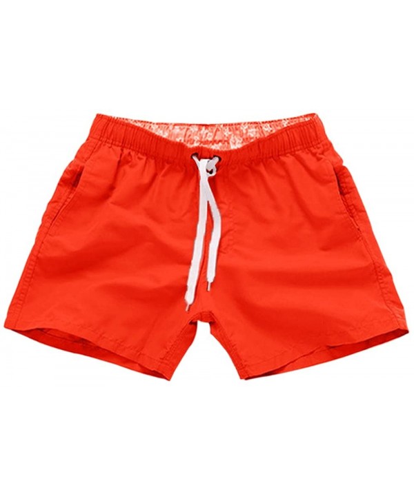 Mens Quick-Drying Boardshort Swimming Trunks Holiday Casual Outdoor Sport Beach Shorts - Coral Red - CG189YC6C7K $28.99-Board...