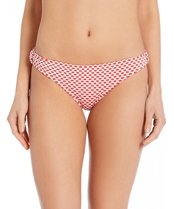 Women's Dot Jacquard Knot Side Bottom - Red/White - CE18HMEUSSR $52.61-Tankinis