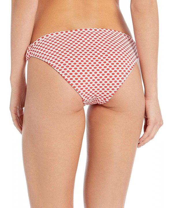 Women's Dot Jacquard Knot Side Bottom - Red/White - CE18HMEUSSR $52.61-Tankinis