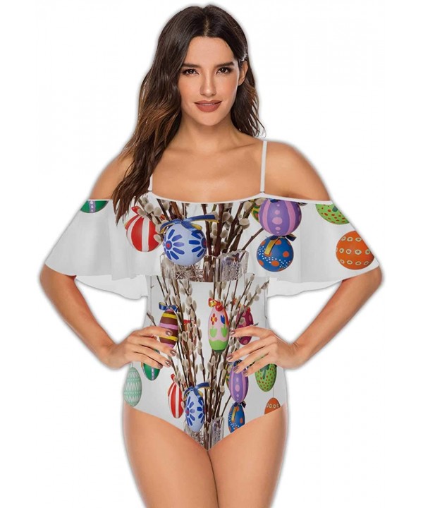 Dancing s-Women's Ruffle One Piece Bathing Suit S - Multi 38 - CD199DILMM6 $41.18-One-Pieces