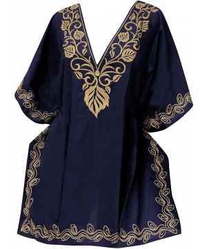 Bathing Suit Swim Beach Bikini Wear Swimsuit Cover up Womens Embroidery - Navy Blue_l400 - CR12NRZ0RU3 $20.72-Cover-Ups