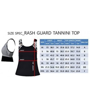 Women Plus Size UPF50+ Swim Tankini Sleeveless Bra Top Rash Guard - Black With Houd Tooth Check Patten - CO183A9HI7Y $22.92-R...