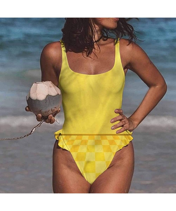 Swimwear Yellow- Vibrant Bloom Bridal Flower Make You Feel Confident - Multi 09-one-piece Swimsuit - CN19E7KYOL9 $46.05-Bottoms